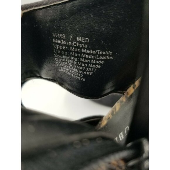 ROCK REPULIC DYLAN PEEP TOE WEDGE SANDALS WOMENS SIZE 7 FAUX SNAKE SKIN & SUEDE - Picture 9 of 12